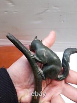 Bronze Art Deco Squirrel Sculpture with Signature LUC