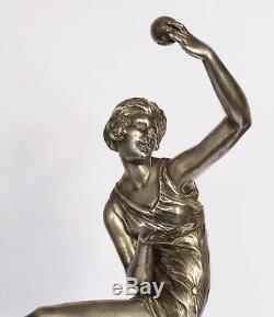 Bronze Art Deco Woman Dancer At The Ball Sign 1930
