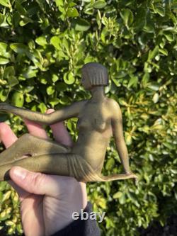 Bronze Art Deco & Woman & Peacock & Around 1930
