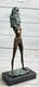 Bronze Art Western Chair Sexy Beautiful Lady Woman Statue Figurine Sale