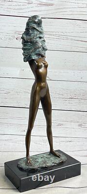 Bronze Art Western Chair Sexy Beautiful Lady Woman Statue Figurine Sale