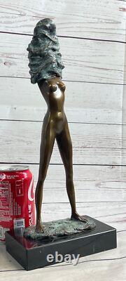 Bronze Art Western Chair Sexy Beautiful Lady Woman Statue Figurine Sale