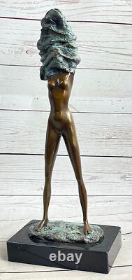 Bronze Art Western Chair Sexy Beautiful Lady Woman Statue Figurine Sale
