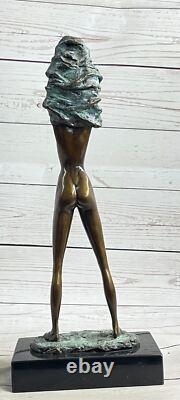 Bronze Art Western Chair Sexy Beautiful Lady Woman Statue Figurine Sale