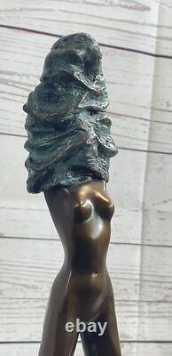Bronze Art Western Chair Sexy Beautiful Lady Woman Statue Figurine Sale