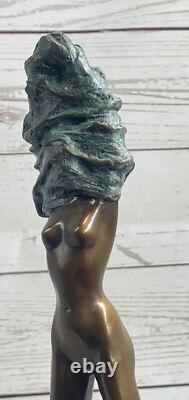 Bronze Art Western Chair Sexy Beautiful Lady Woman Statue Figurine Sale