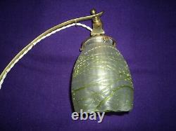 Bronze Arts Lamp - Crafts Benson Tulip Vaseline Pate De Verre Art Deco 1900