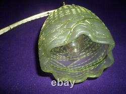 Bronze Arts Lamp - Crafts Benson Tulip Vaseline Pate De Verre Art Deco 1900