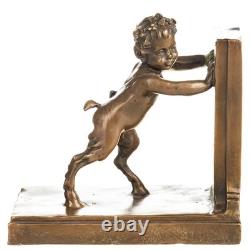 Bronze Bookend Sculpture, an Art Deco satyr after Milo