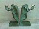 Bronze Bookends Boulay-hue Lost Wax Valsuani Sculpture Muse Bookends