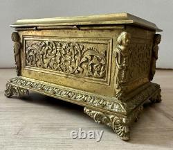 Bronze Box Jewelry Case All-Sided Decor Medieval Knight Theme