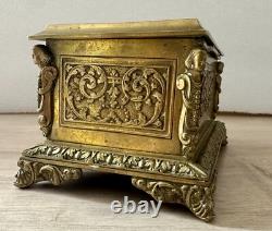 Bronze Box Jewelry Case All-Sided Decor Medieval Knight Theme