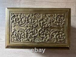 Bronze Box Jewelry Case All-Sided Decor Medieval Knight Theme