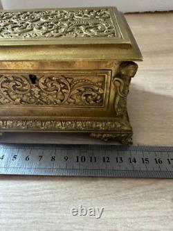 Bronze Box Jewelry Case All-Sided Decor Medieval Knight Theme