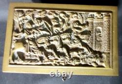Bronze Box Jewelry Case All-Sides Decor Hunting Theme