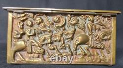 Bronze Box Jewelry Case All-Sides Decor Hunting Theme