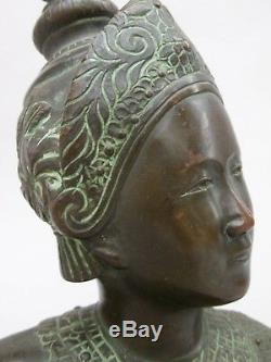 Bronze Bust Cambodian Dancer Indochina Vietnam Asia Cambodia Art Deco