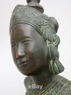 Bronze Bust Cambodian Dancer Indochina Vietnam Asia Cambodia Art Deco
