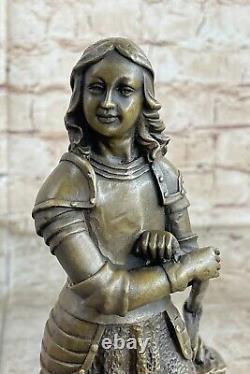 Bronze Bust Sculpture of Saint Joan of Arc Roman Catholic Art Deco Style