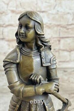 Bronze Bust Sculpture of Saint Joan of Arc Roman Catholic Art Deco Style