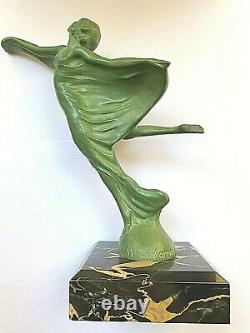 Bronze By Max Le Verrier Flying Art Deco Mascot