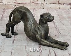 Bronze Cheetah Jaguar Puma Art Deco Sculpture Statue Figurine