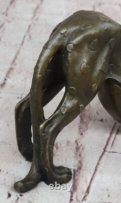 Bronze Cheetah Jaguar Puma Art Deco Sculpture Statue Figurine