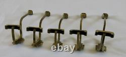 Bronze Coat Hooks, 5 Antique Bronze and Brass Coat Hooks, Art Deco Coat Rack