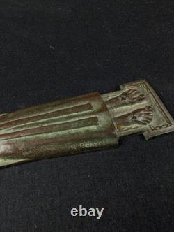 Bronze Crucifix Signed R. Bonnet Vintage Art Deco