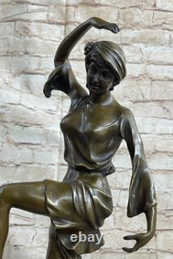 Bronze Dancer Sculpture by Chiparus with Brown Patina Art Deco