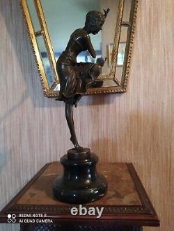 Bronze Dancer Statuette Art Deco Style From Chiparus Paris