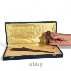 Bronze Eagle Paperweight Seal Stamp, Signed CHENUS, Art Deco Design Sculpture