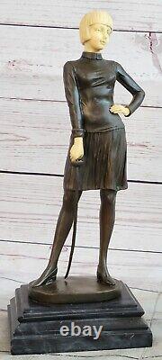 Bronze Fencer Abstract Statue Figurine Sport Brass Sculpture Art Deco