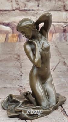 Bronze Fountain Chair Woman Statue Art Deco Design by Mavchi Elegant Domestic