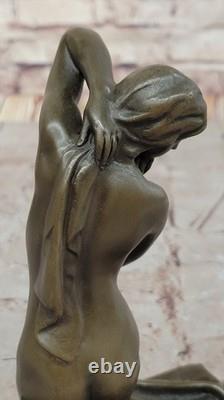 Bronze Fountain Chair Woman Statue Art Deco Design by Mavchi Elegant Domestic