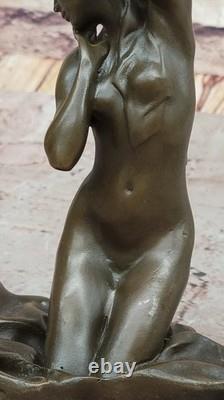 Bronze Fountain Chair Woman Statue Art Deco Design by Mavchi Elegant Domestic