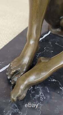 Bronze Fountain: Lustful Devil Satyr Faun Art Deco Erotic Sculpture By Milo