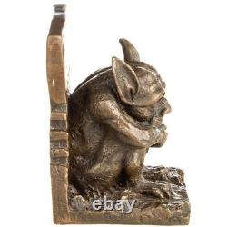Bronze Gargoyle Art Deco Signed Bookends Sculpture