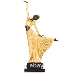 Bronze Gilded Dancer Sculpture Art Deco After Demetre Chiparus