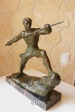 Bronze Javelin Launcher G. Gori, Marcel Guillemard N°1 Circa 1930 Ref 782