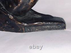 Bronze Javelin Thrower Old Art Deco Cast Signed Max Leverrier