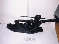 Bronze Javelin Thrower Old Art Deco Cast Signed Max Leverrier