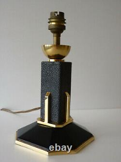 Bronze Laiton Art Deco Lamp - Galuchat Stamp Ag Iribe Rousseau Adnet