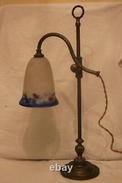 Bronze Lamp Art Deco Tulip Glass Pate Delatte Nancy