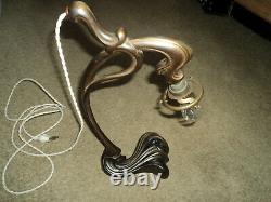 Bronze Lamp Foot Tulip Daum Muller Galle Art Deco/new Pate De Verre