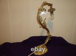 Bronze Lamp Foot Tulip Daum Muller Galle Art Deco/new Pate De Verre