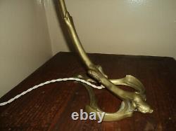 Bronze Lamp Foot Tulip Glass Pate Daum Muller Art Deco/new 1900