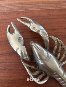 Bronze Lobster Paperweight Sculpture, Early 20th Century, 14 cm, Art Deco Crustacean