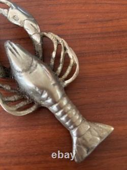 Bronze Lobster Paperweight Sculpture, Early 20th Century, 14 cm, Art Deco Crustacean