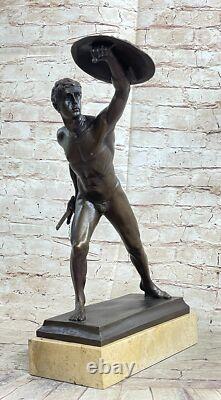 Bronze Marble Roman Military Warrior War Art Deco Sculpture Decor